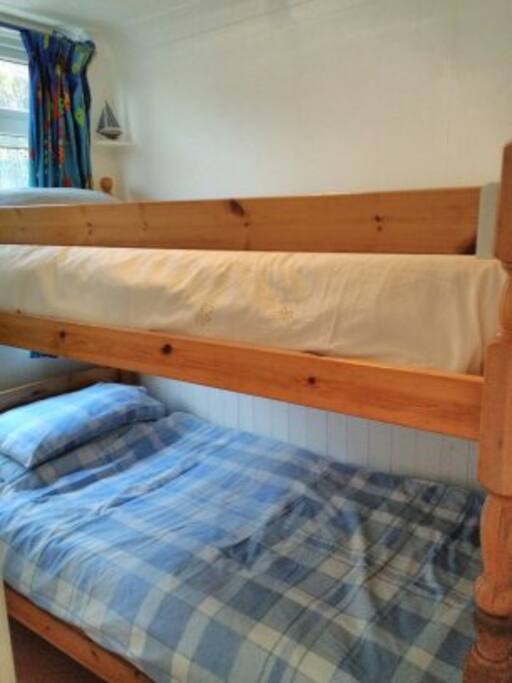 Full size bunk beds in second bedroom.