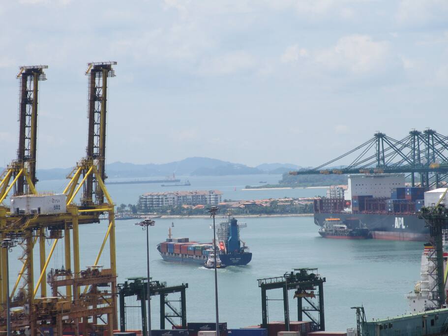 Sea, Sentosa view at window
