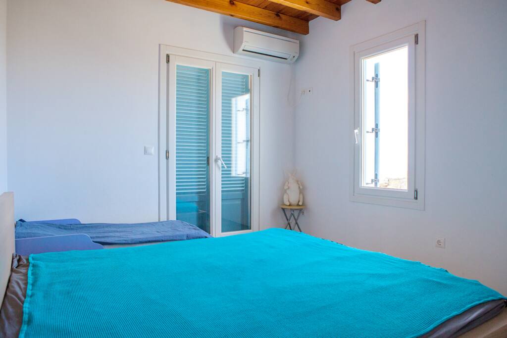 You can go out to the balcony or enjoy the sea view from the bedroom