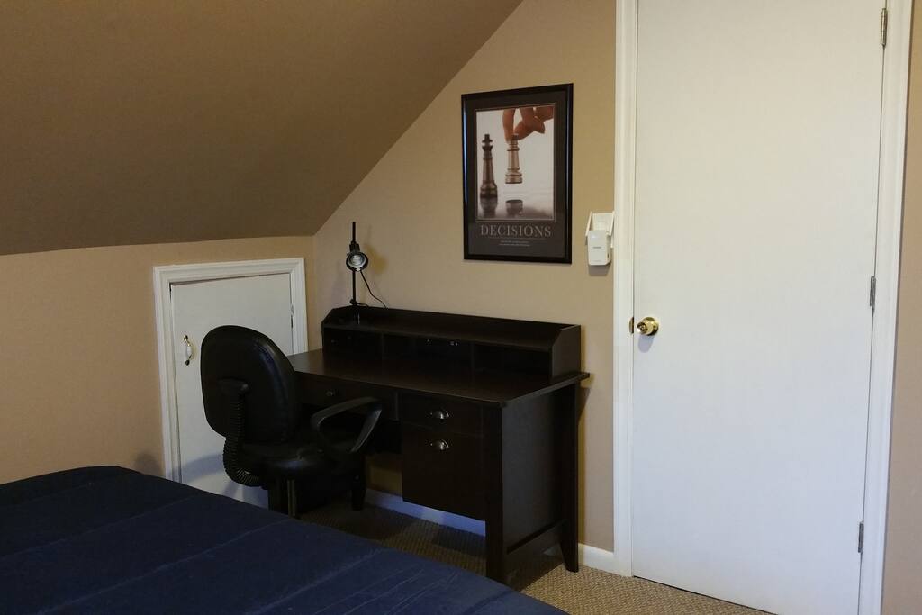 Work / study desk with built-in power and USB ports.