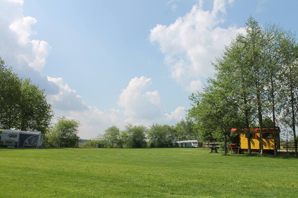 Pipowagen op het campingveld