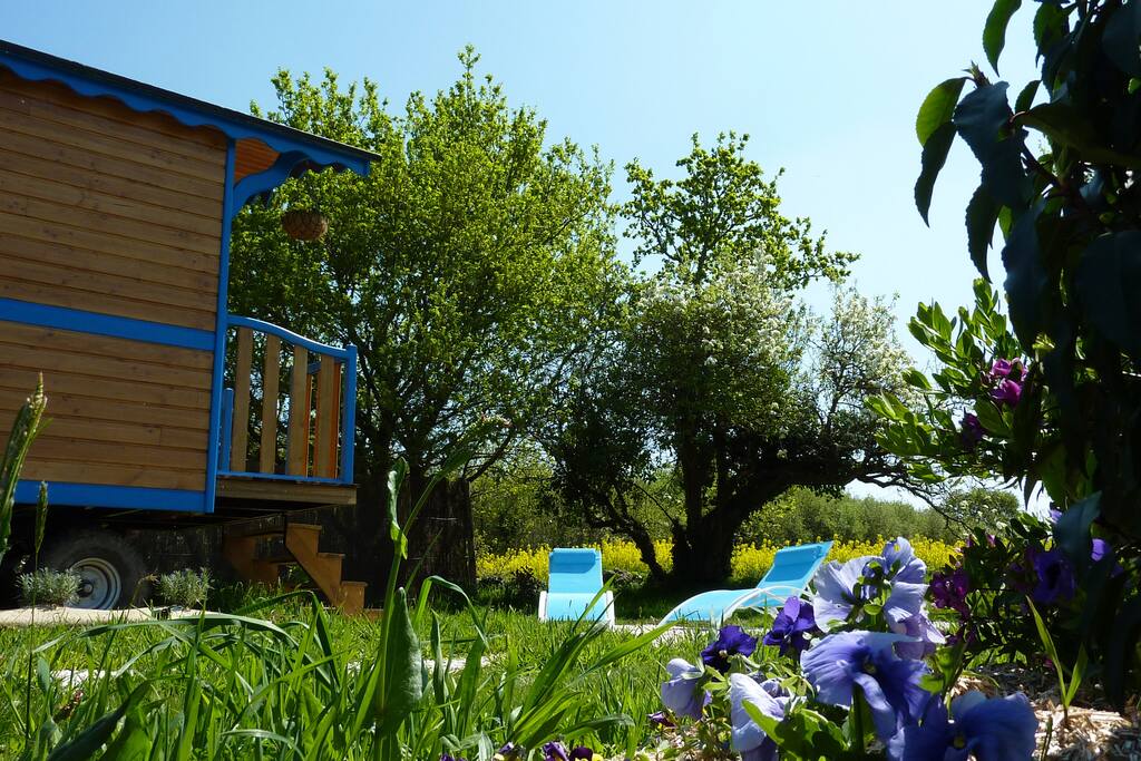 La Roulotte et son jardin