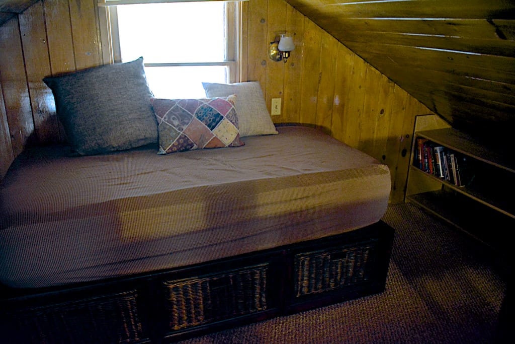 Twin bed in loft.