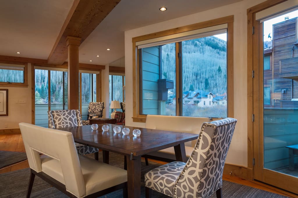 Dining areas allow for plenty of seating--one table seats 6 people comfortably.