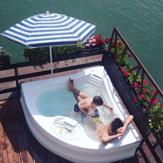 Jacuzzi on summer terrace
