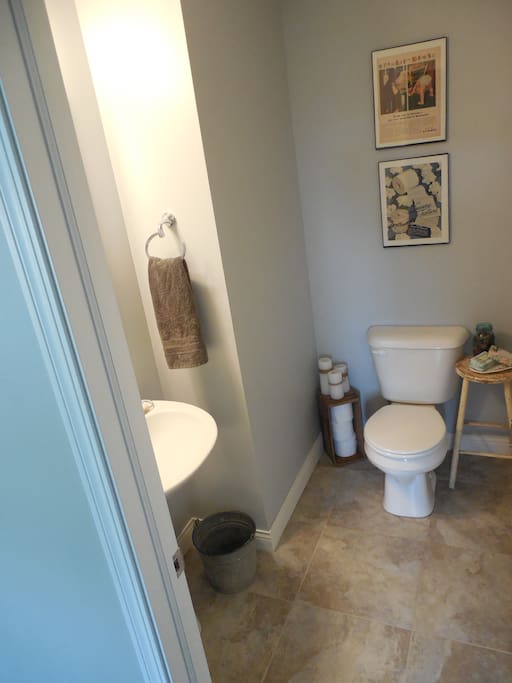 Downstairs powder room.