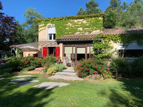 Villa swimming pool heated Nordic Cévennes