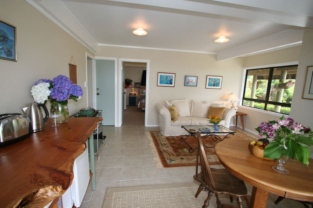 Kitchenette and lounge area
