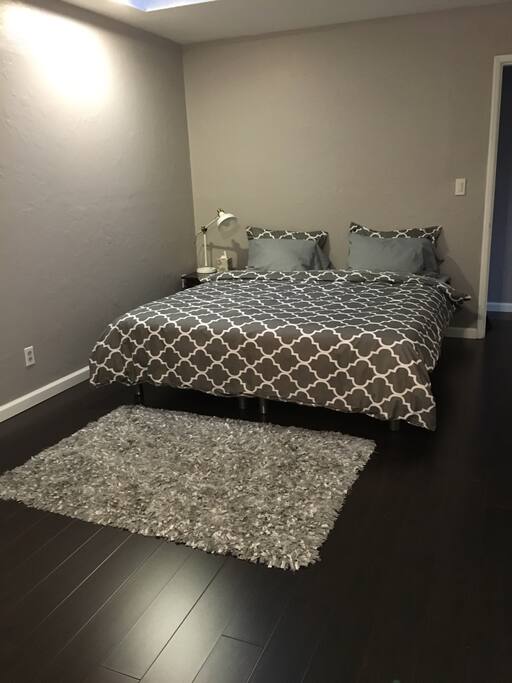 Extra large queen bed in extra large spacious bedroom