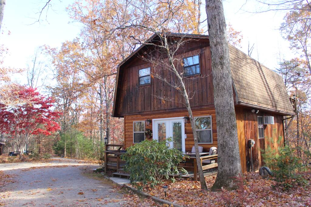 This apartment is upstairs & has lake & mountain view from balcony deck.