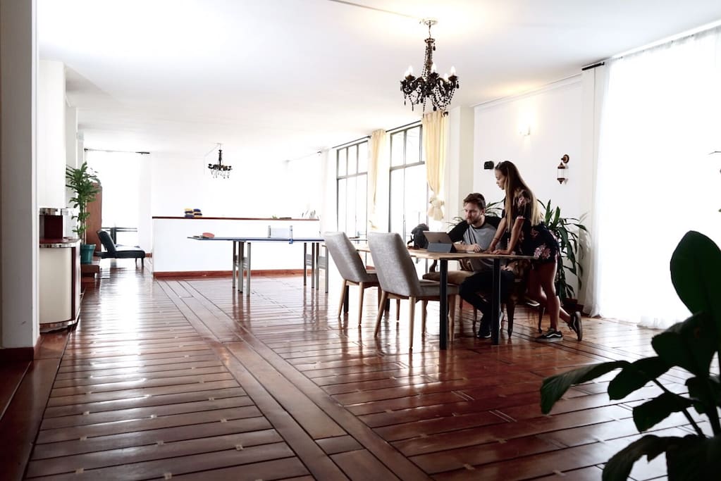 Huge Living Room and Workspace