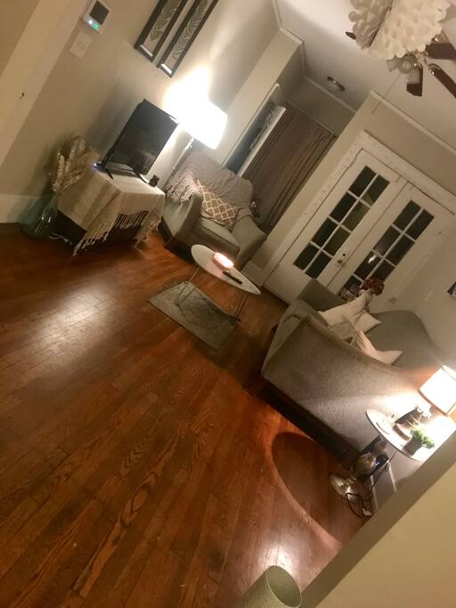 shared living space; also where the private entrance is to the guest room.