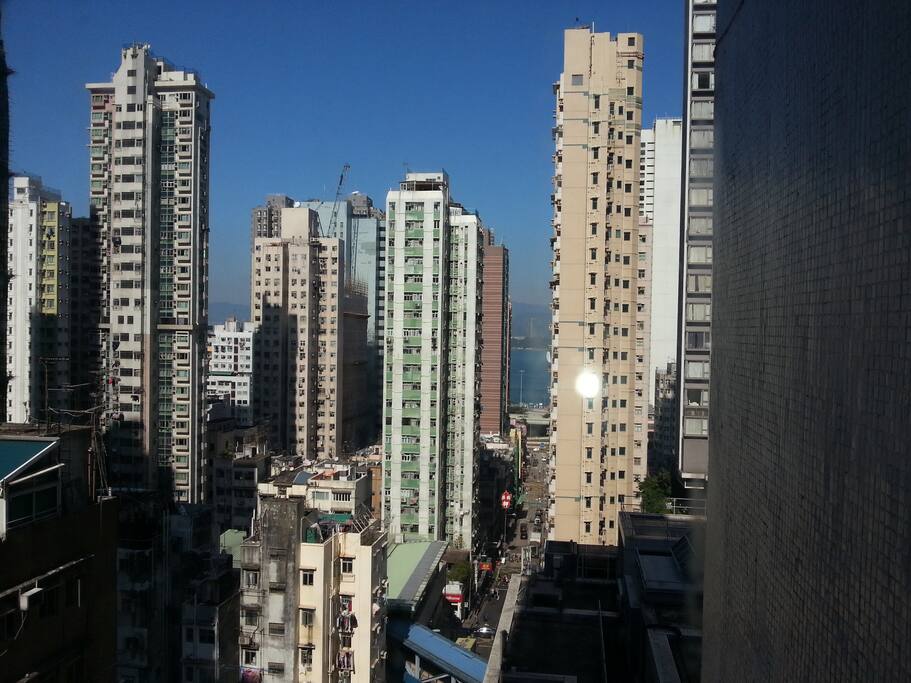 View out the dining room / lounge window towards Victoria harbour.