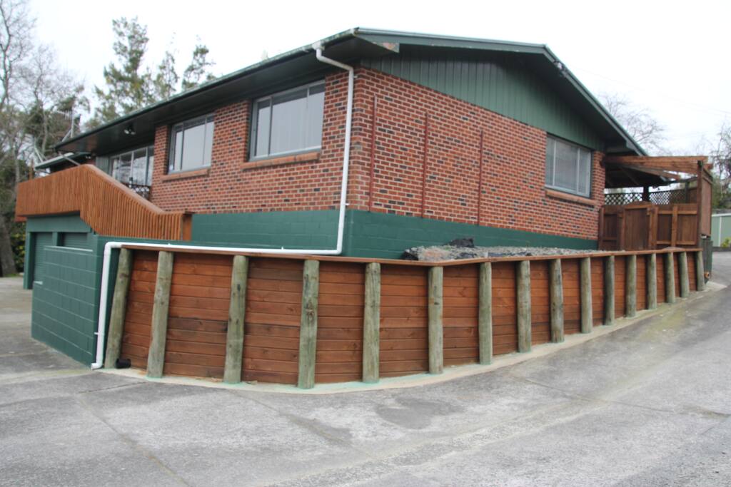Balcony at the rear of the house.