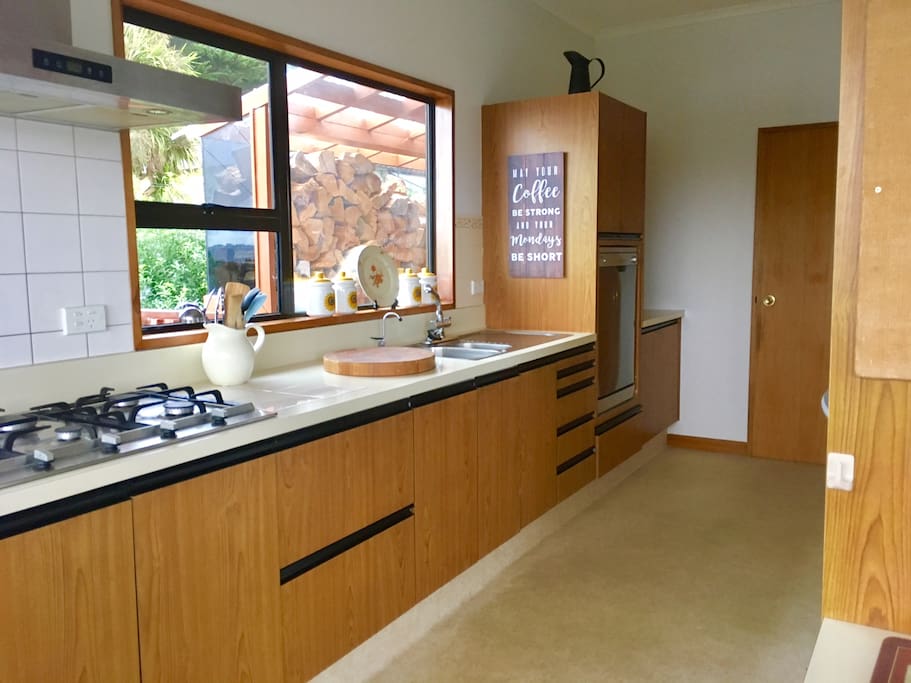 Fully equipped kitchen with gas stove