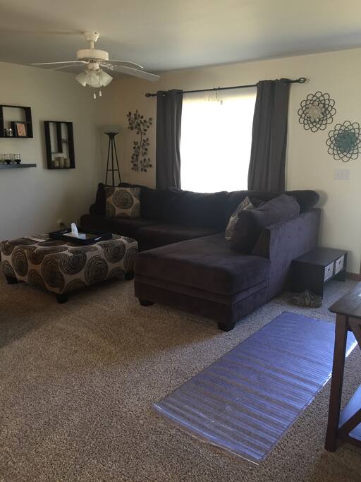 Living room with cable TV. Seats about 3 people.