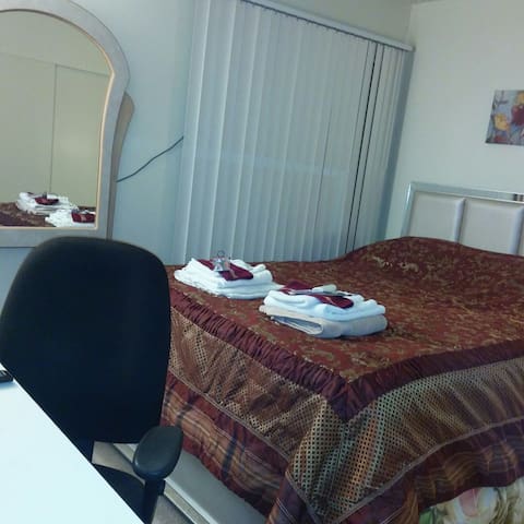 Clean and comfortable guest room.