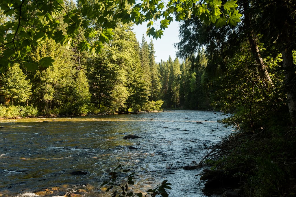 Chiwawa River Bunkhouse log cabin on the river Cabins for Rent in
