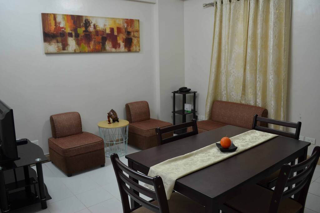 Spacious and minimalistic living room and dining area