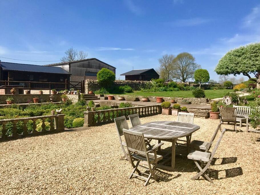 During the summer, sit out outside and enjoy the beautiful, well maintained English Garden.