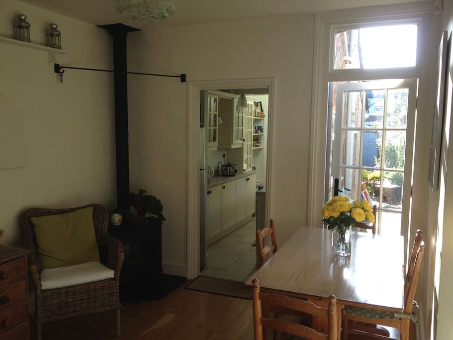 Dining Room with gas fire