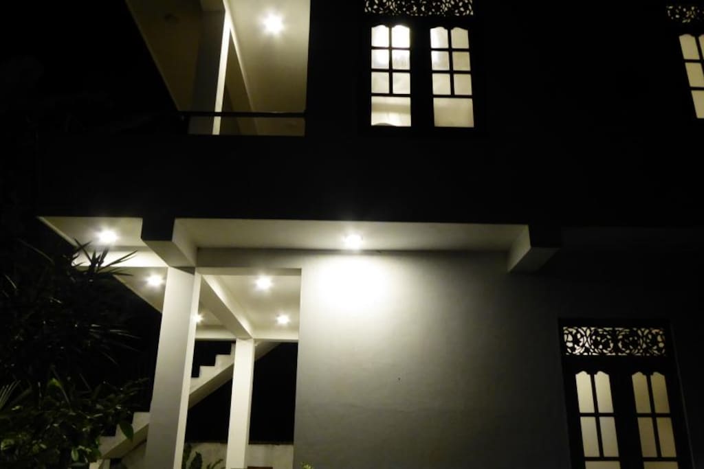 Night view of the cottage