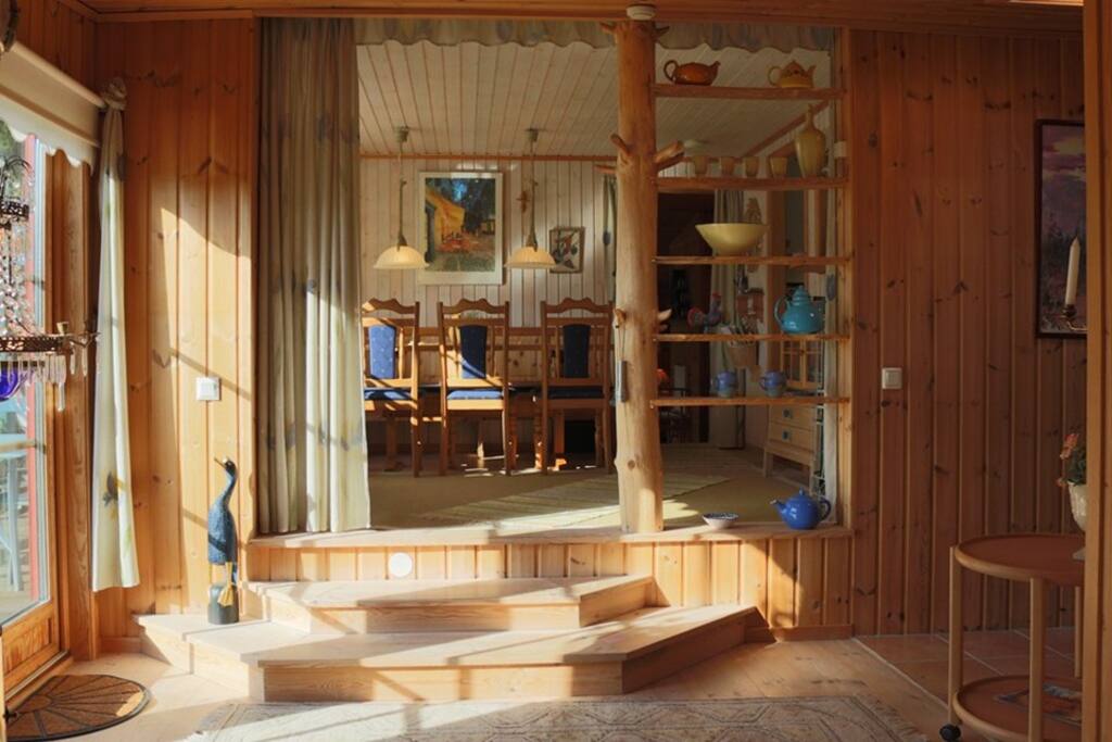 The dining room seen from the small livingroom