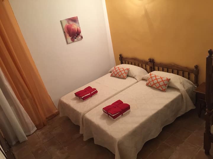 Habitación cuádruple, dispone de cuatro camas como las de la foto. Ideal para grupos de niños o amigos.