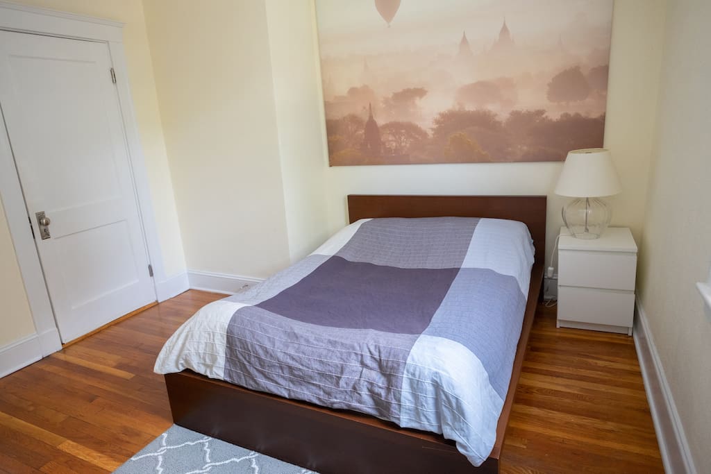 Comfortable full-size bed. Great for 1 person or 2! Fresh linens and towels.
