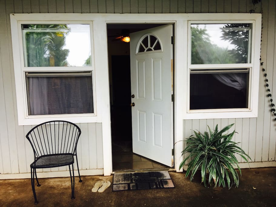 Private front entrance to the studio apartment