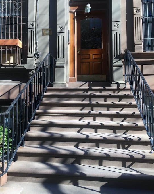 Entrance to the brownstone building. Studio is 1st apartment as you enter