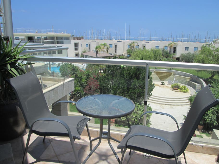 The balcony apartment with pool view