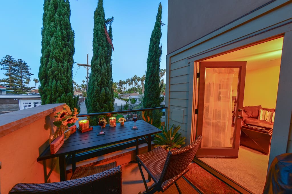 Enjoy coffee or evening drinks on private patio (with electric grill).