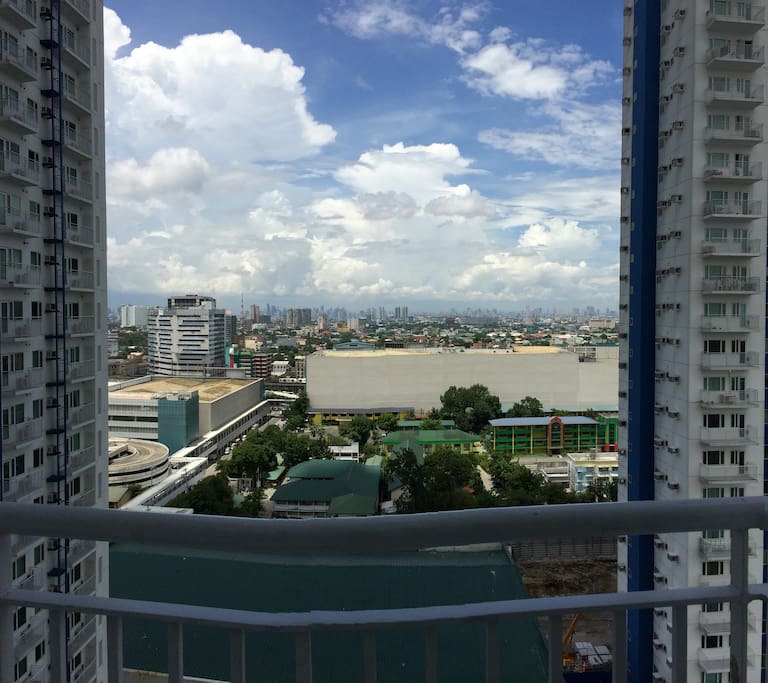 A view of the amenities area from the balcony at the master bedroom