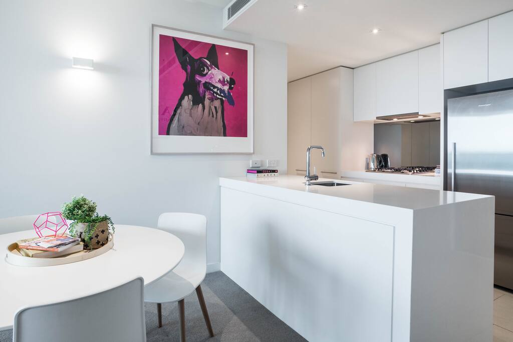 Island Kitchen bench with large open plan kitchen
