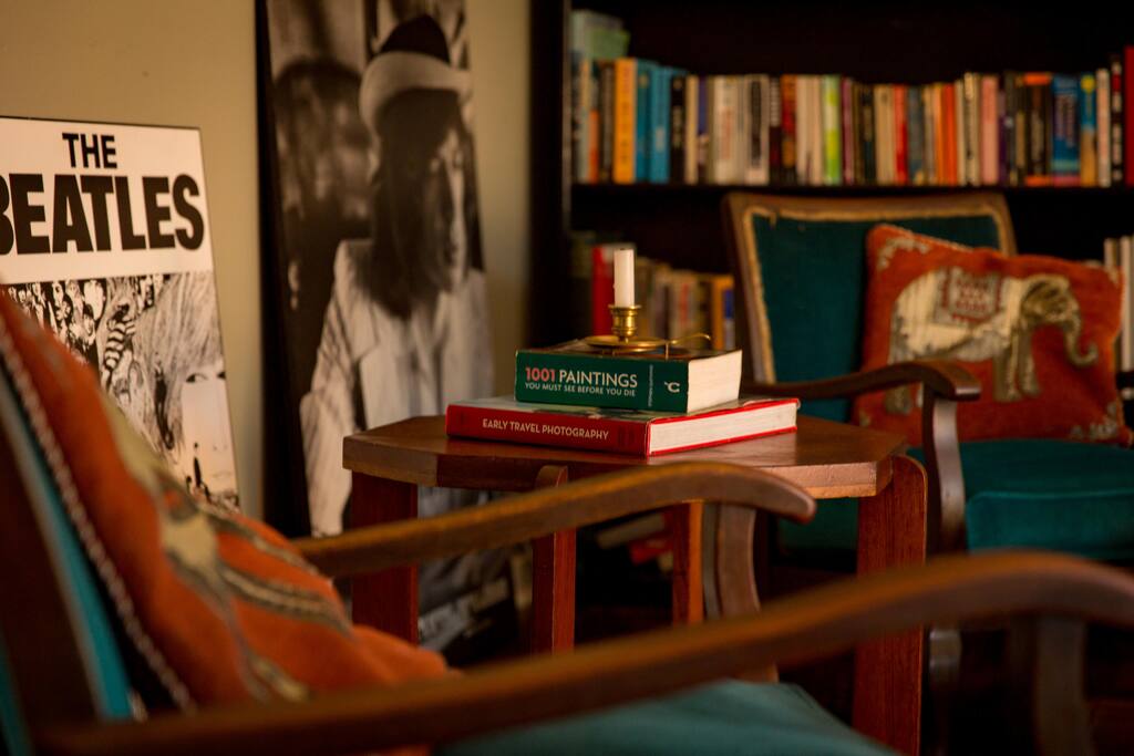Bedroom and library