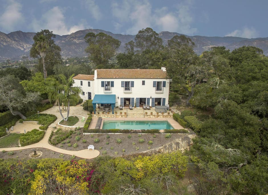 Perched atop the Santa Barbara Riviera with city, ocean and mountain views