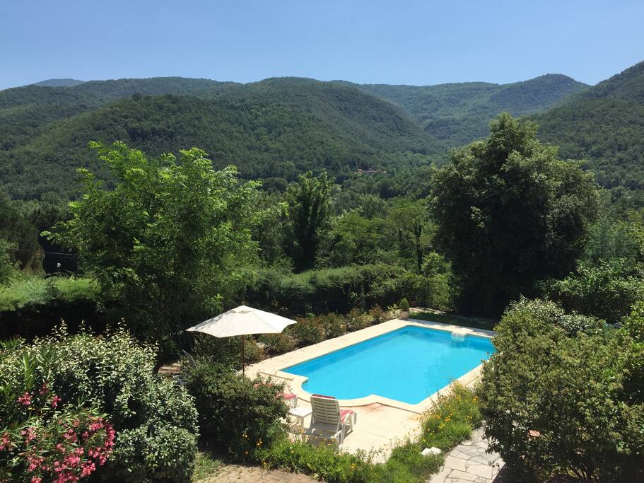 Private pool and views towards Spain