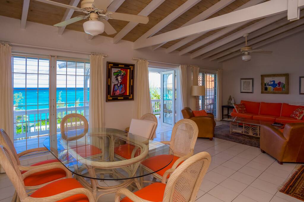 Dining & living room with ocean view