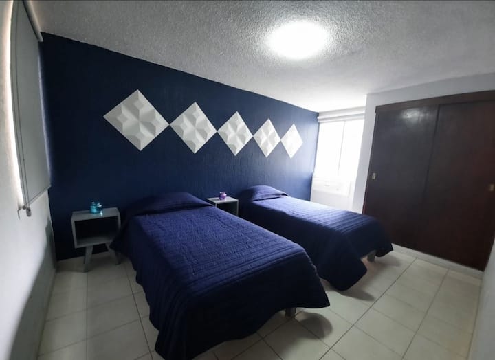 Chumba cha wageni chenye vitanda pacha 2. 