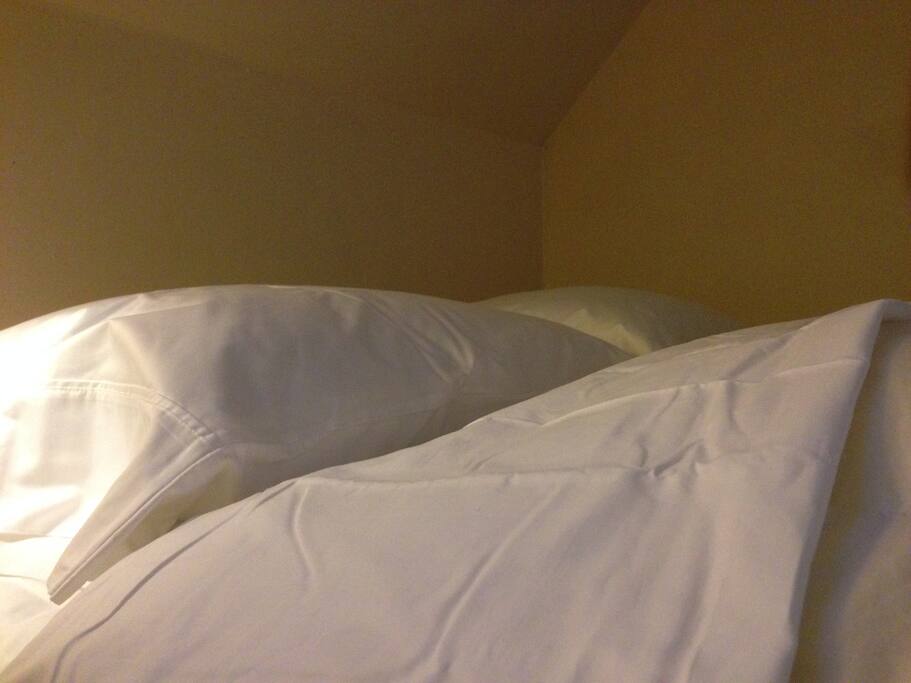 Incredibly comfortable 3" Tempurapedic mattress with all new bedding. Down comforter and additional blankets provided if needed.