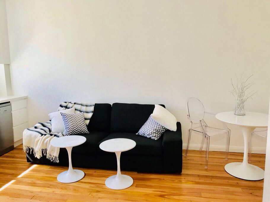 Separate living and dining space