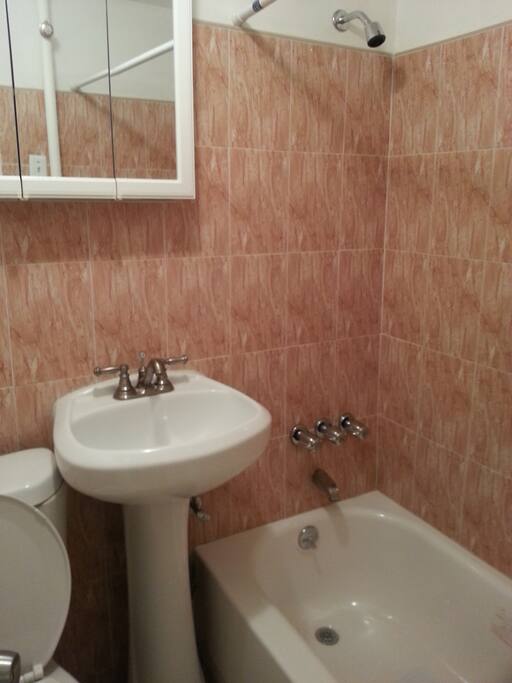 Renovated Bathroom has full sized tub