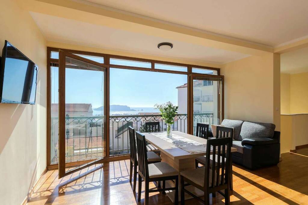 living room and dining room
