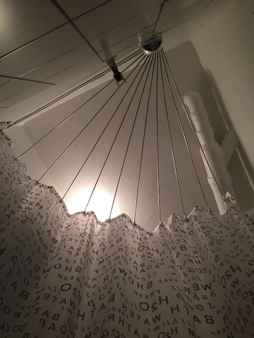 The shower curtain - the easy way to clean up after a bath
