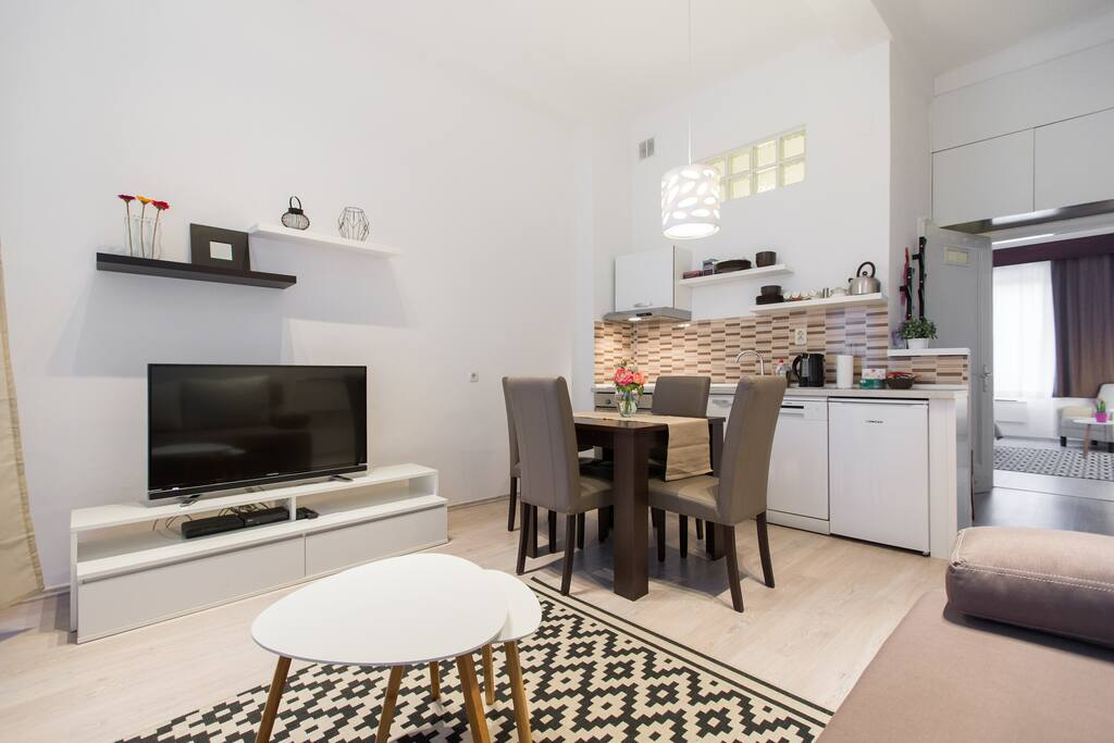 Dining area and kitchen