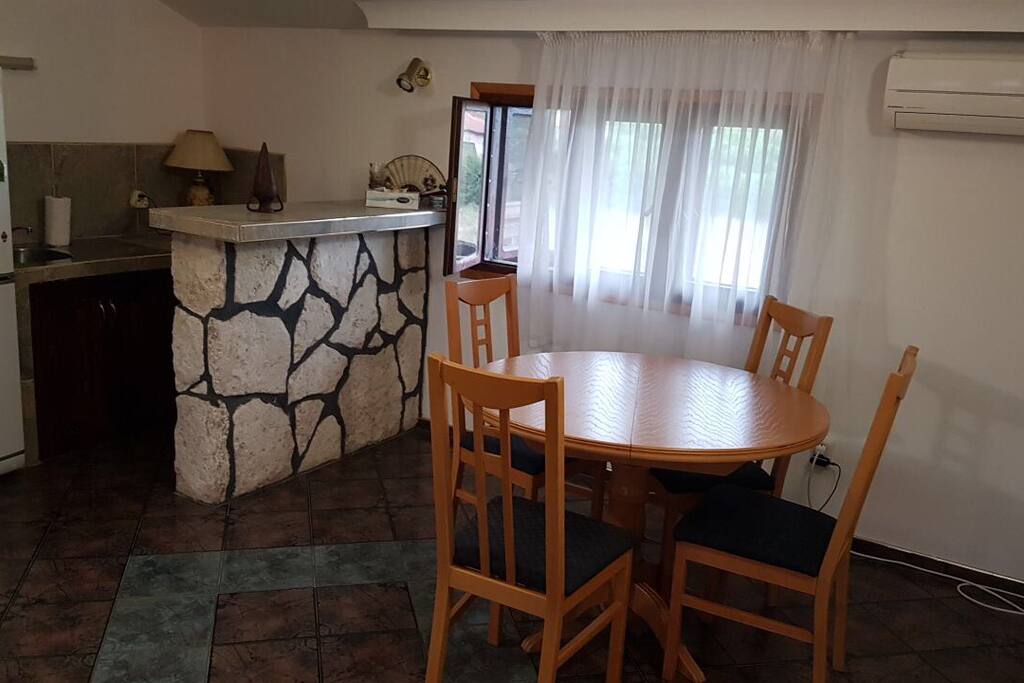 Apartment private leaving room and dining area