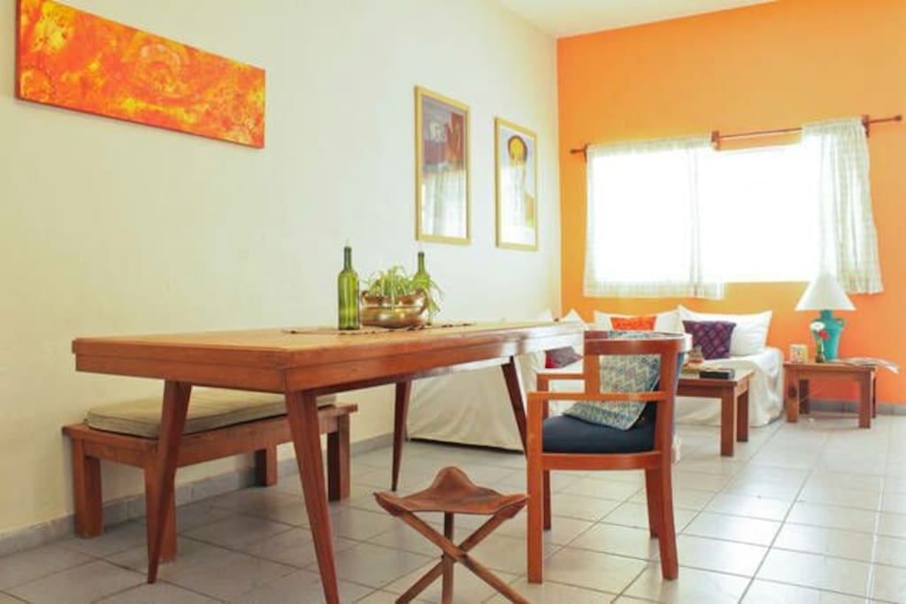 El comedor y la sala de estar