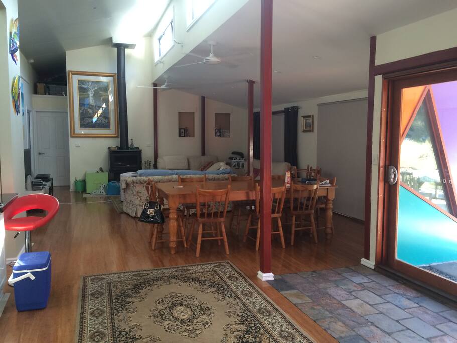 Family room with open fire