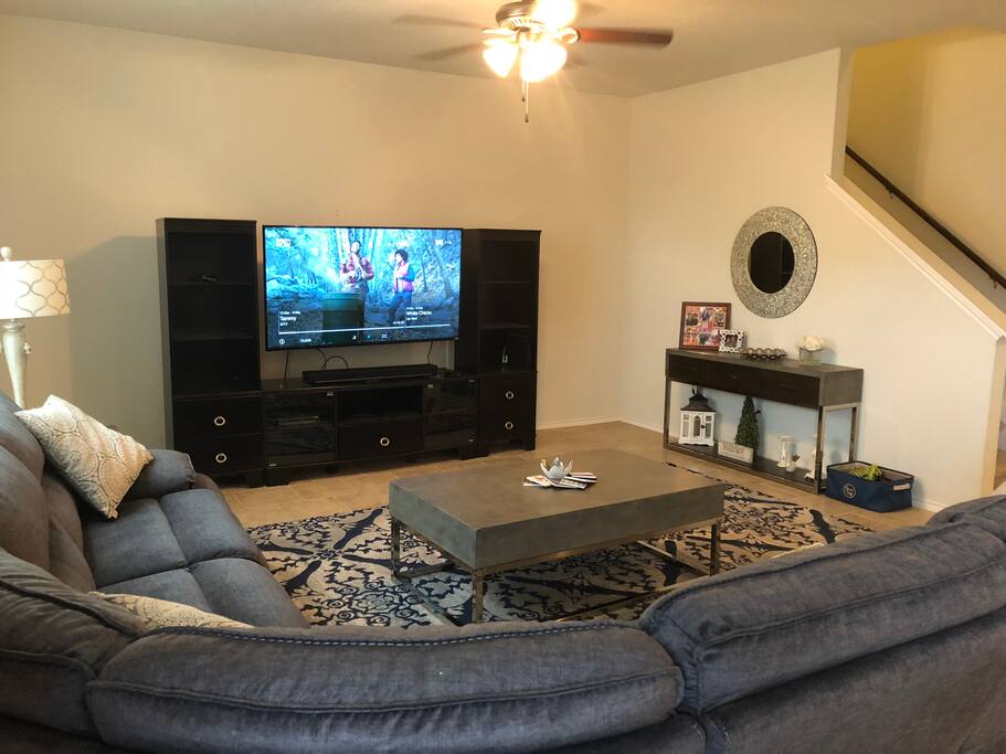 Downstairs Living Room with Half Bathroom
